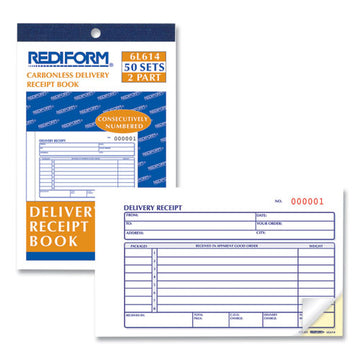 Rediform® Delivery Receipt Book, Three-part Carbonless, 6.38 X 4.25, 1-page, 50 Forms freeshipping - TVN Wholesale